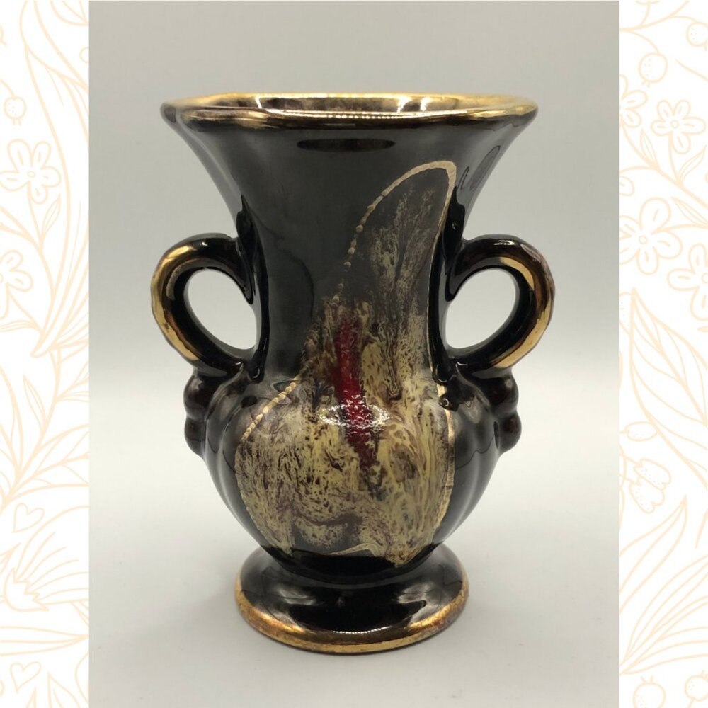 Vintage West German Pottery Vase Drip Glazed